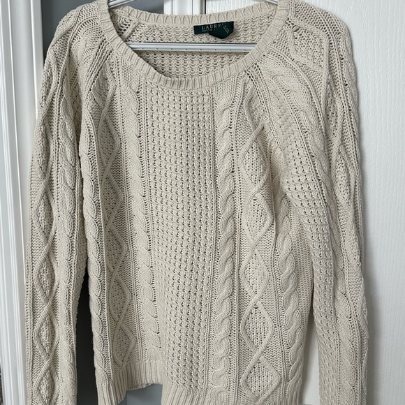 Lauren Ralph Lauren Sweaters - Lauren Ralph Lauren Cream Cable Knit Crew Neck Sweater